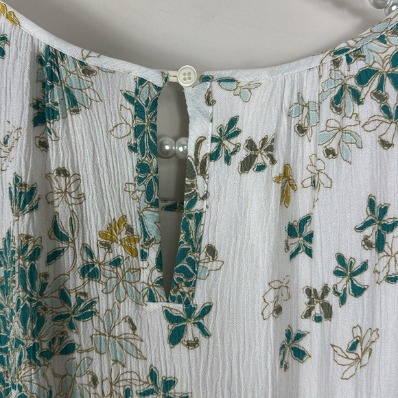 LOFT White & Green Floral Print Dress Small - Picture 6 of 7